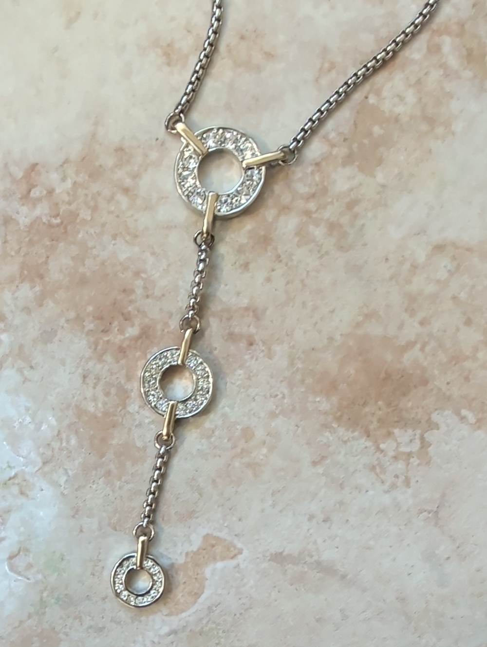 Gold-Tone Crystal Y-Drop Necklace